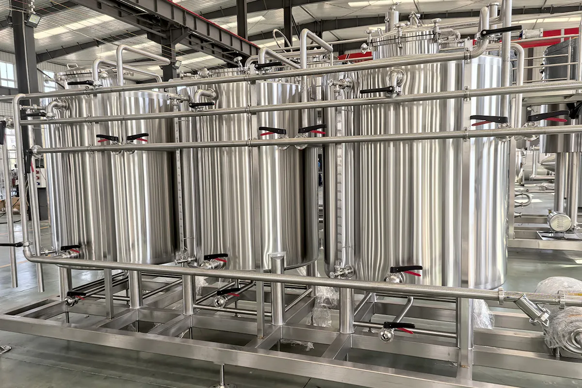Food Grade 500L 1000L 3 Tank Clean-in-Place (CIP) System Full Product View